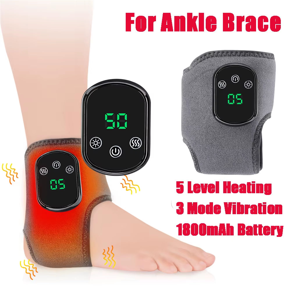 Heating Ankle Massage Belt Electric Hot Compress Vibration Massage Hand Wrist & Foot Ankle Guard Band Carpal Wrap Support Brace