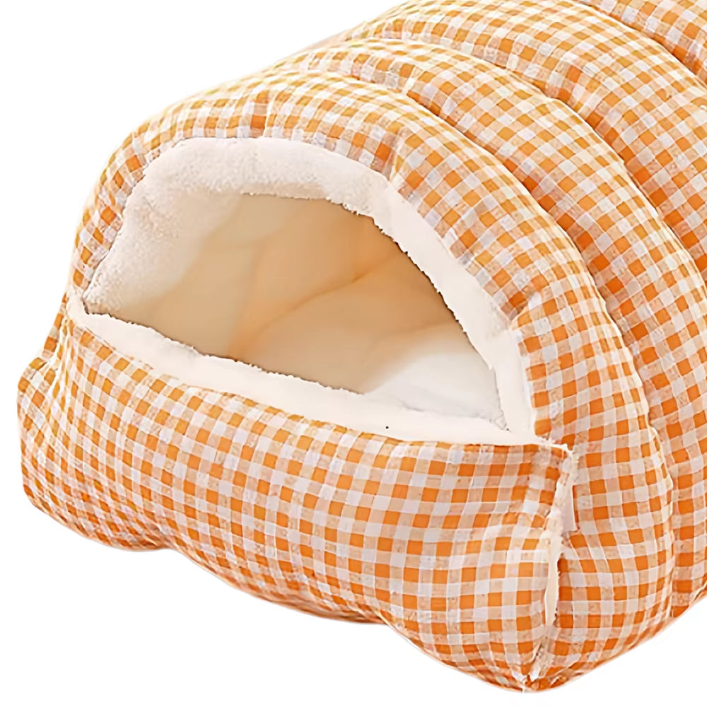 Winter Insulated Cat House - Enclosed Bed with Removable Arctic Fleece Mat and Self-Heating Technology, Waterproof Dog/Cat Bed