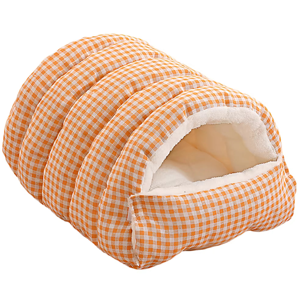 Winter Insulated Cat House - Enclosed Bed with Removable Arctic Fleece Mat and Self-Heating Technology, Waterproof Dog/Cat Bed